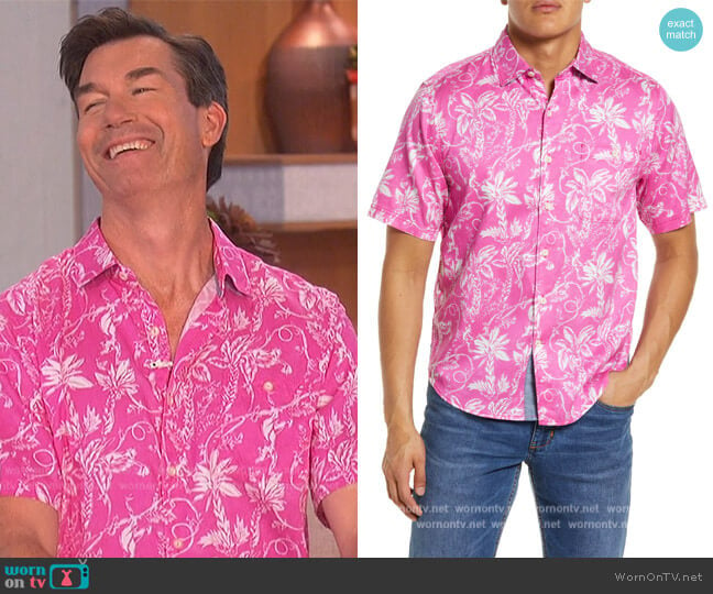 Tortola Monkey Sea Monkey Dew Short Sleeve Button-Up Shirt by Tommy Bahama worn by Jerry O'Connell on The Talk