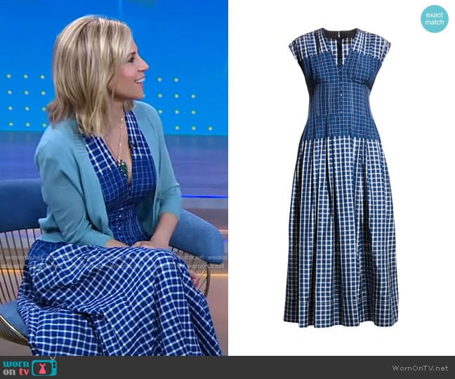 WornOnTV: Tory Burch's blue checked dress on Good Morning America | Clothes  and Wardrobe from TV