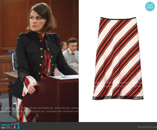 Striped Skirt by Tory Burch worn by Maggie Palmer (Suzanne Cryer) on All Rise