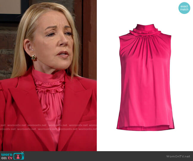 Ungaro Sima Blouse worn by Nikki Reed Newman (Melody Thomas-Scott) on The Young and the Restless