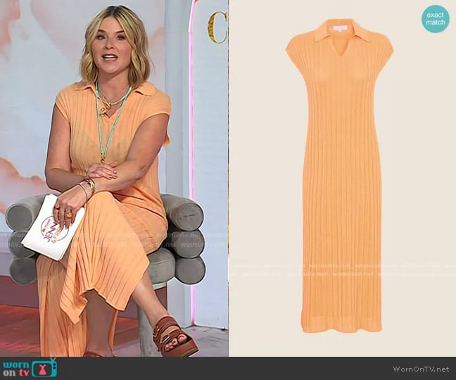 V-Neck Midi Knit Dress by Pearl by Lela Rose worn by Jenna Bush Hager on Today