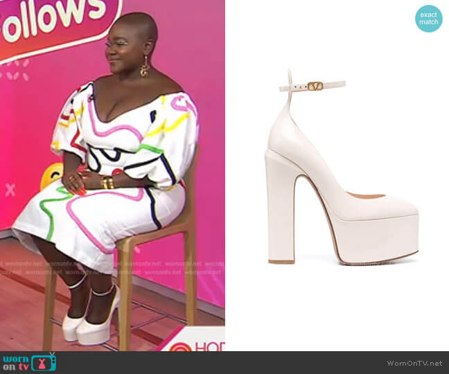 Tan-Go Platform Sandals by Valentino worn by Achieng Agutu on Today