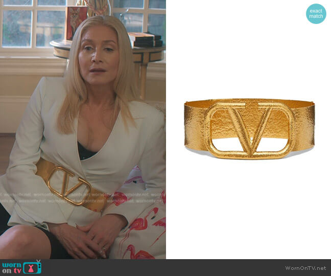 Vlogo Signature Metal Belt by Valentino worn by Margot (Elizabeth Mitchell) on First Kill