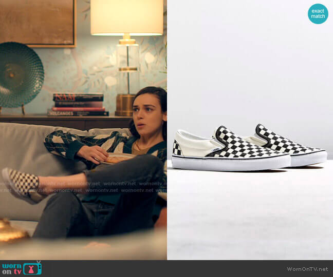 Lucy’s checkerboard sneakers on Love Victor