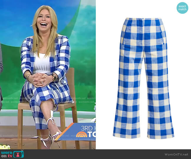 Dova Checked Cropped Pants by Veronica Beard worn by Jill Martin on Today