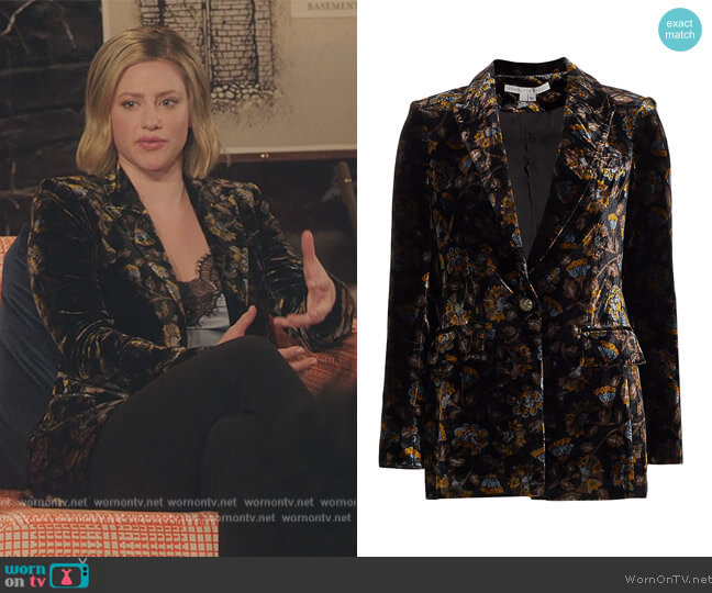 Long and Lean Dickey Jacket by Veronica Beard worn by Betty Cooper (Lili Reinhart) on Riverdale