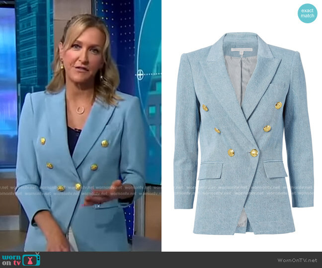 WornOnTV: Lara’s blue double breasted blazer on Good Morning America ...