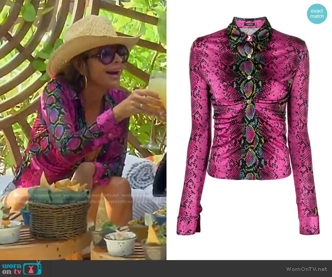 Python-Print Shirt by Versace worn by Lisa Rinna on The Real Housewives of Beverly Hills