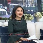 Vicky’s green and blue leopard print dress on Today