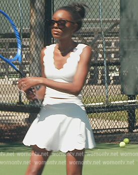 Venita’s white scalloped tennis set on Southern Charm