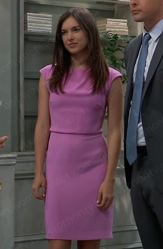 Willow's pink cap sleeve dress on General Hospital