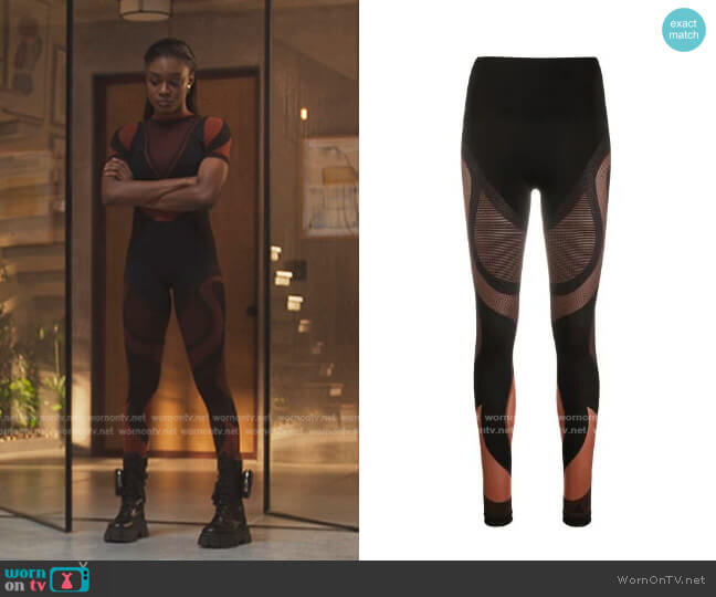 Motion Panelled Leggings by Wolford x Adidas worn by Calliope Burns (Imani Lewis) on First Kill