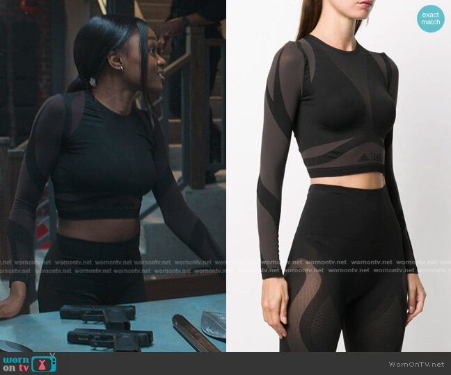 Panelled Cropped Top by Wolford x Adidas worn by Calliope Burns (Imani Lewis) on First Kill