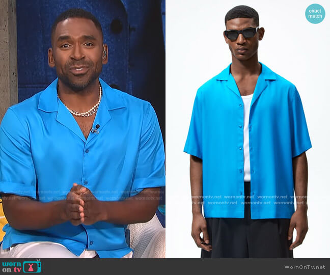 Lyocell Shirt by Zara worn by Justin Sylvester on E! News
