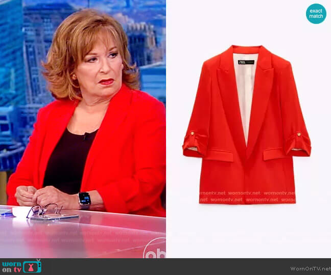 Blazer with Rolled up Sleeves by Zara worn by Joy Behar on The View