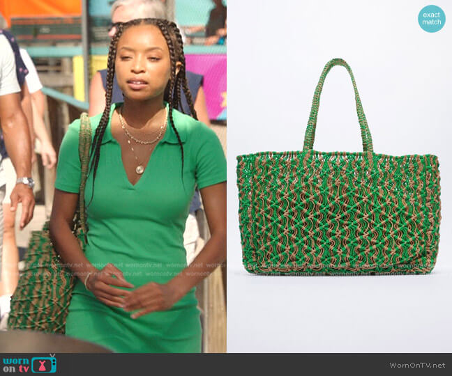 Plaited Tote Bag by Zara worn by Nicole (Summer Madison) on The Summer I Turned Pretty