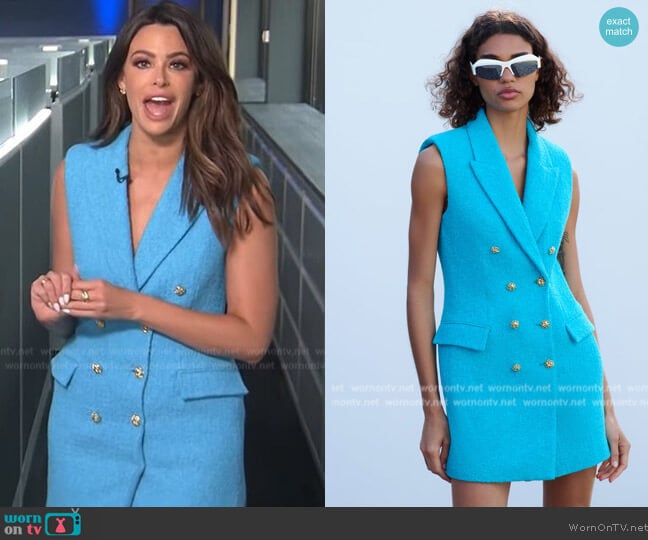 WornOnTV: Jennifer’s blue double breasted blazer dress on Extra ...