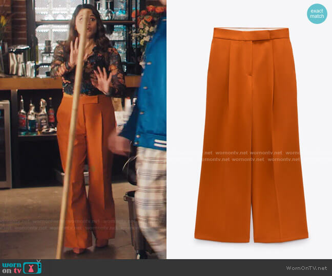 Zara The Gabrielle Trousers in Orange worn by Mel Vera (Melonie Diaz) on Charmed