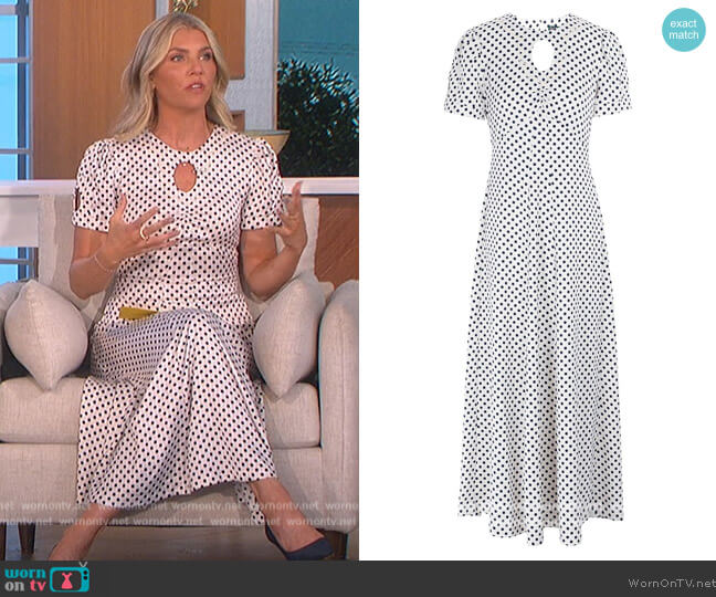 Alexa Chung Scallop Panelled Dress in Polka Dot worn by Amanda Kloots on The Talk