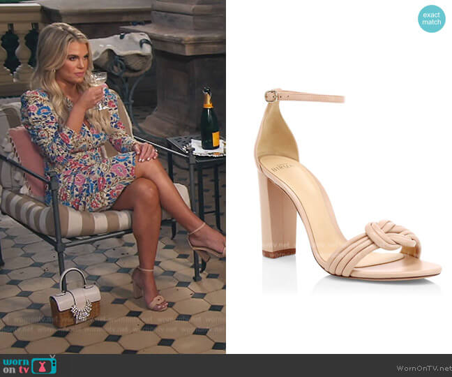 Vicky Knot Leather High-Heel Sandals by Alexandre Birman worn by Madison LeCroy on Southern Charm