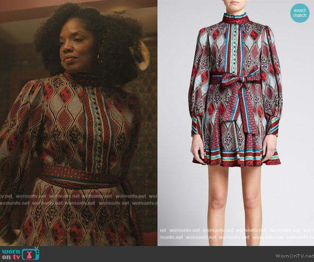 Mina Button-Front Godet Dress w/ Belt by Alice + Olivia worn by Nina (Tyla Abercrumbie) on The Chi