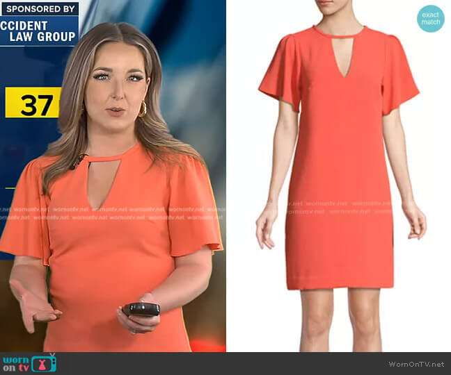 Trina Turk Anderson Short-Sleeve Cutout Mini Dress worn by Megan Thompson on Good Morning America