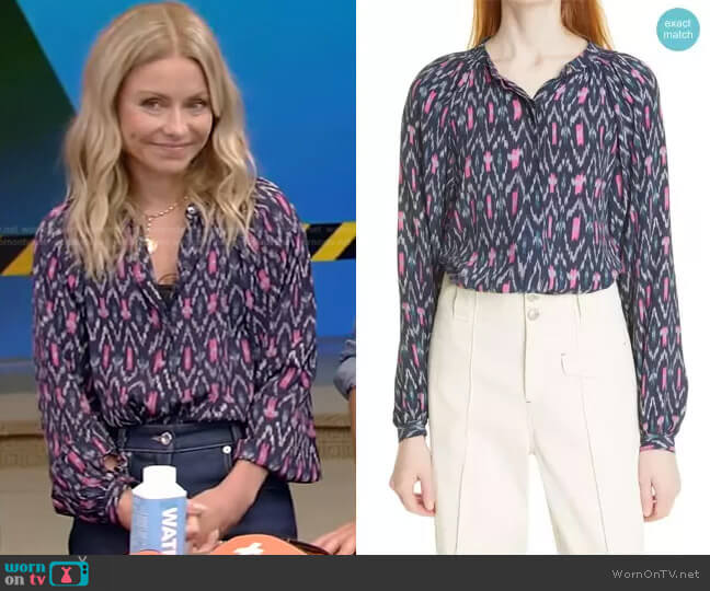 Isabel Marant Étoile Aurora Button-Up Shirt worn by Kelly Ripa on Live with Kelly and Ryan