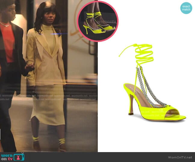 Mars Neon Heels by Bronx and Banco worn by Zenzi Fullington (Ashleigh Murray) on Tom Swift