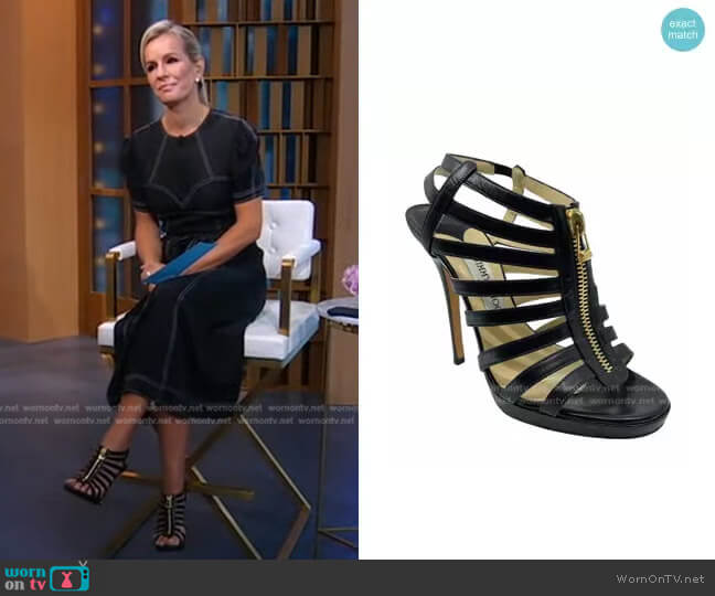 Caged Heeled Sandals by Jimmy Choo worn by Dr. Jennifer Ashton on Good Morning America