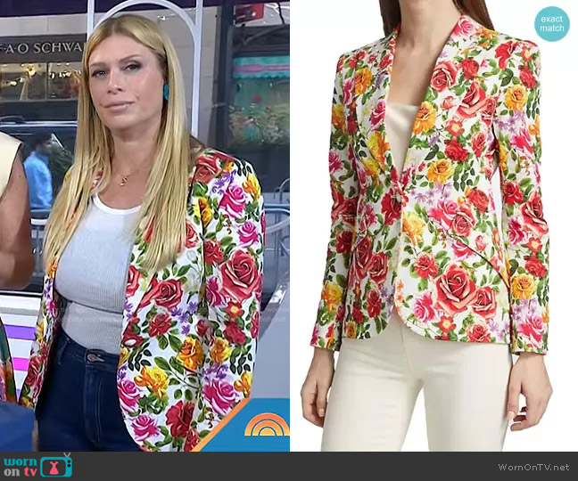 Chamberlain Floral Blazer by L'Agence worn by Jill Martin on Today