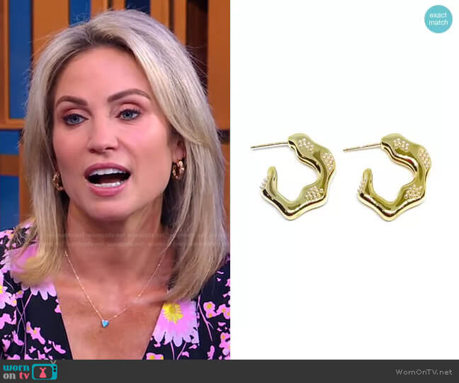 Charmer Hoops in Gold by Accessory Concierge worn by Amy Robach on Good Morning America