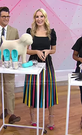 Chassie's rainbow pleated skirt on Today