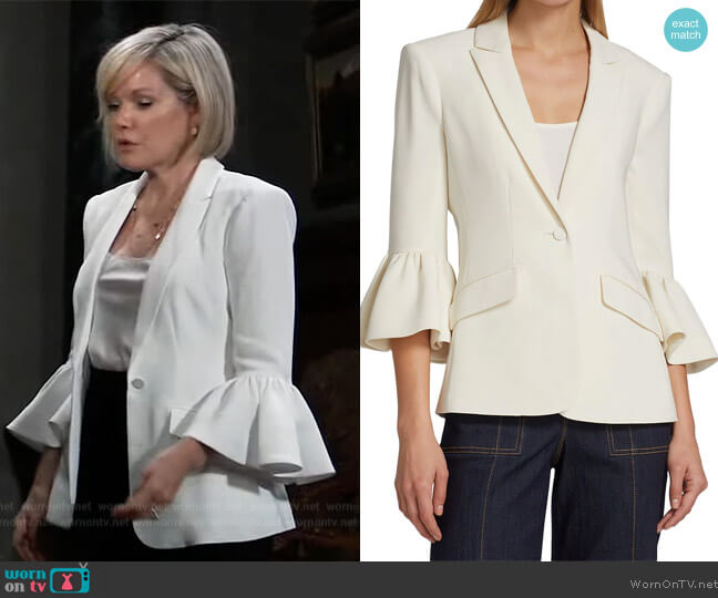 Cinq a Sept Madeline Bell-Sleeve Blazer worn by Ava Jerome (Maura West) on General Hospital