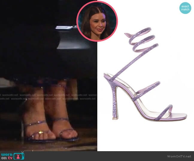 Cleo Jewel Sandals by Rene Caovilla worn by Gabriela Windey on The Bachelorette