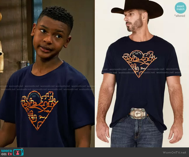 Cody James Poncho Desert Graphic T-Shirt worn by Bill (Alfred Lewis) on Bunkd