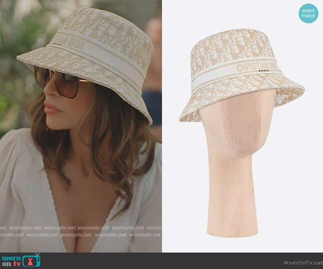 Dior D-Oblique Small Brim Bucket Hat worn by Nina Ali (Nina Ali) on The Real Housewives of Dubai