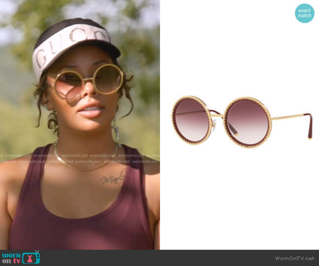 Round Sunglasses by Dolce & Gabbana worn by Eva Marcille Sterling on The Real Housewives Ultimate Girls Trip