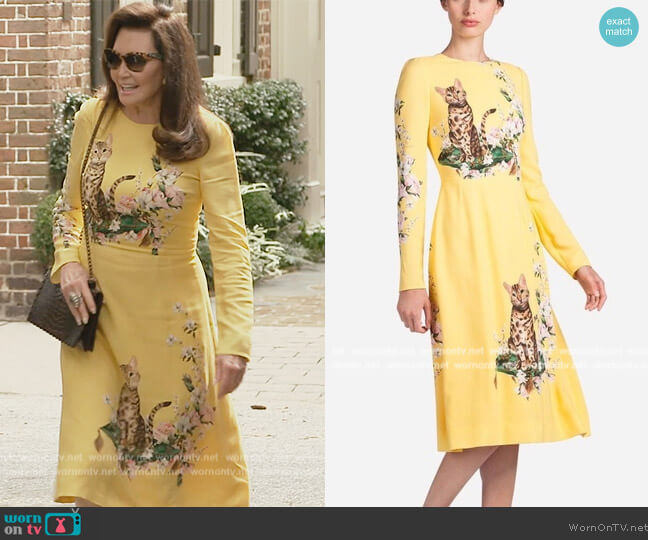 Dolce & Gabbana Printed Cady Dress worn by Patricia on Southern Charm