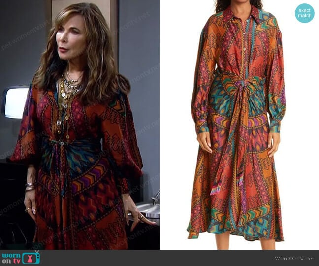 WornOnTV: Kate’s printed tie waist shirtdress on Days of our Lives ...