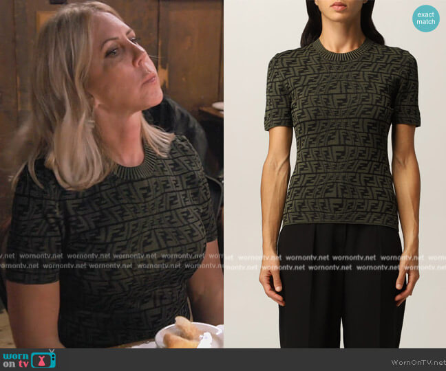 Monogram logo sweater by Fendi worn by Vicki Gunvalson on The Real Housewives Ultimate Girls Trip