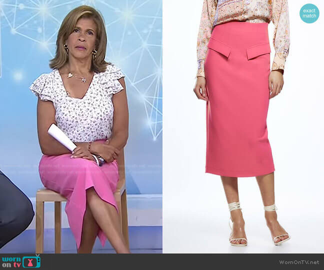 Flap Detail Pencil Skirt by Zara worn by Hoda Kotb on Today