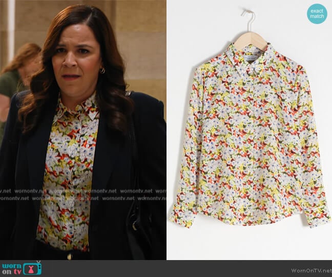 Floral Print Silk Shirt by & Other Stories worn by Sara Castillo (Lindsay Mendez) on All Rise