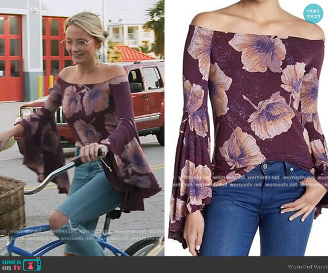 Free People Birds of Paradise Top worn by Taylor Ann Green on Southern Charm