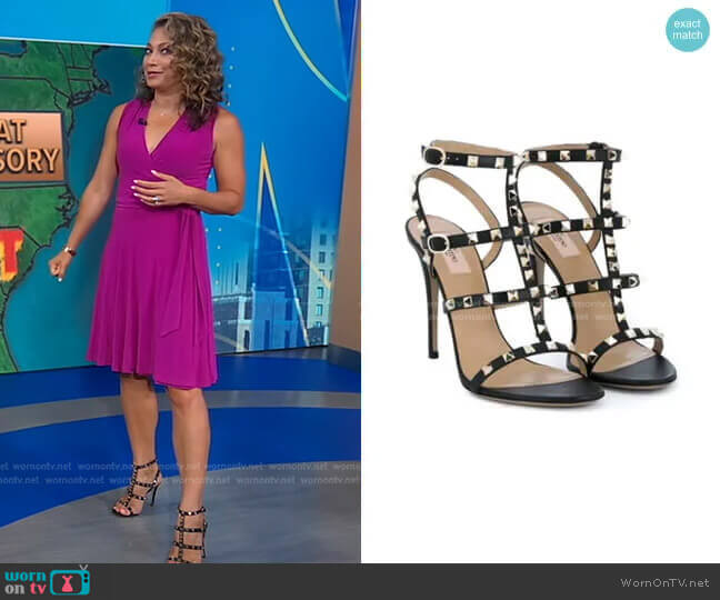 Garavani Rockstud Sandals by Valentino worn by Ginger Zee on Good Morning America