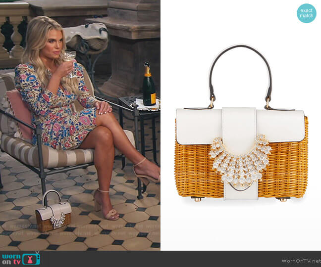 Mini Wicker Top Handle Satchel Bag by Gedebe worn by Madison LeCroy on Southern Charm