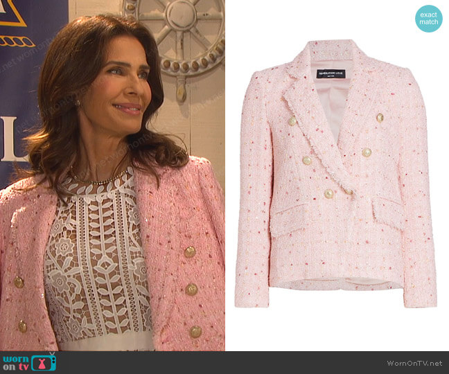 Eliza Metallic Tweed Blazer by Generation Love worn by Hope Williams (Kristian Alfonso) on Days of our Lives