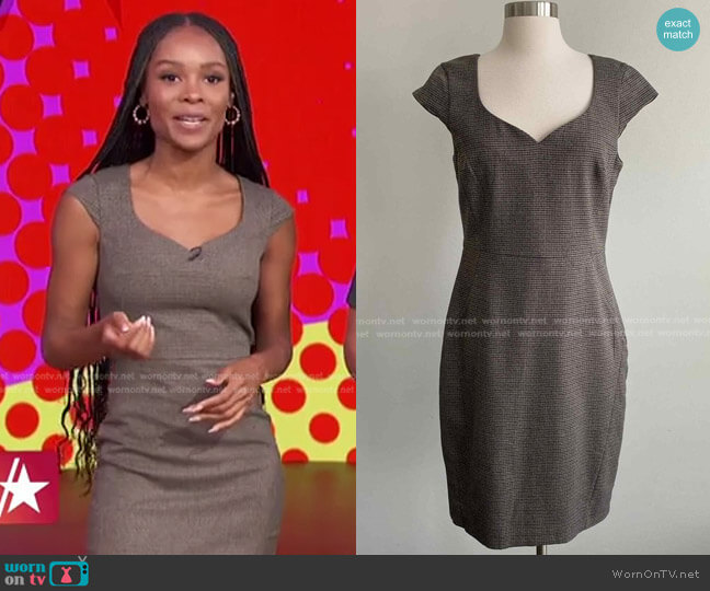Houndstooth Dress by H&M worn by Zuri Hall on Access Hollywood