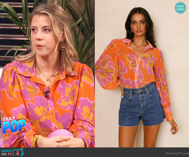 Runaway Fleetwood Blouse in Orchid worn by Jodie Sweetin on E! News Daily Pop