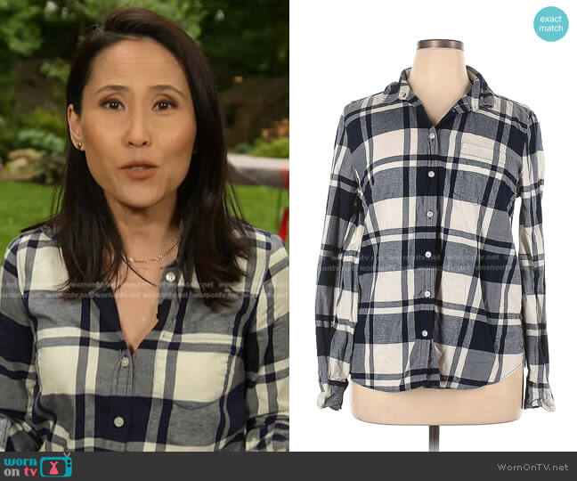 J. Crew Plaid Flannel Shirt worn by Vicky Nguyen on Today