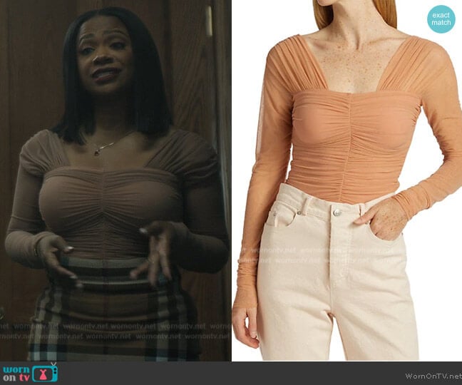 A.L.C. Jackie Tulle Top worn by (Kandi Burruss) on The Chi